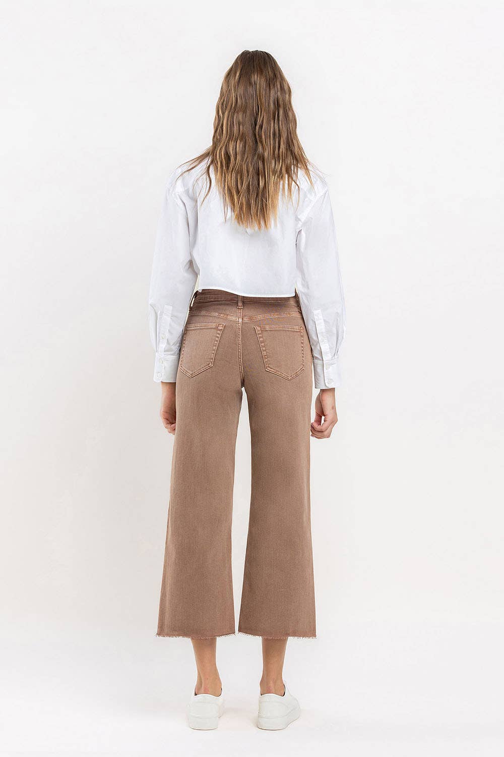 HIGH RISE CROP WIDE LEG JEANS