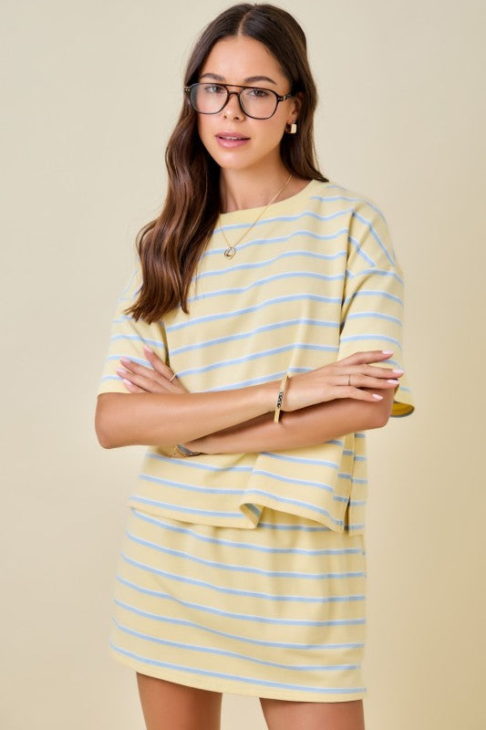 Striped skort set (3 colors)