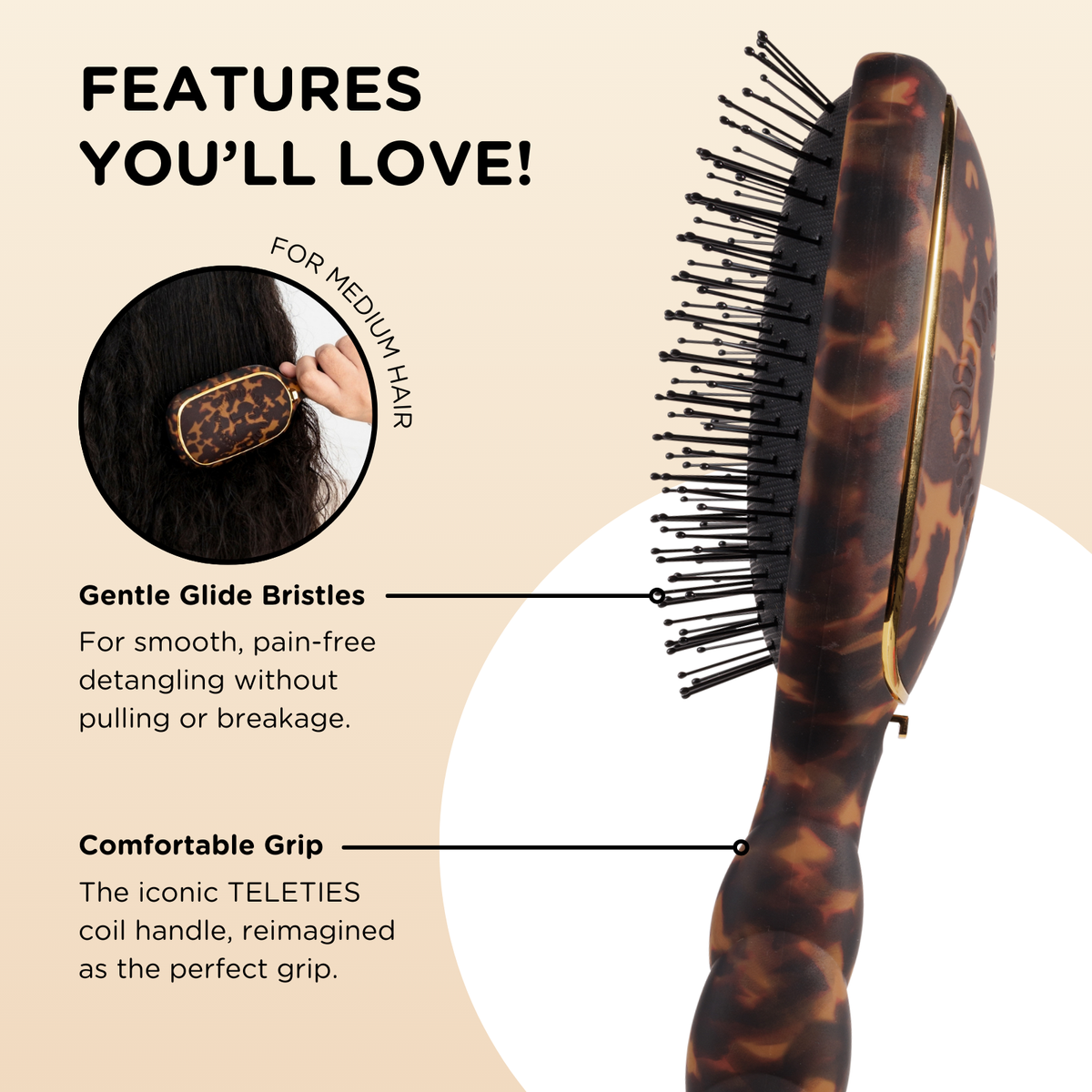 Detangler Brush |Tortoise| Medium