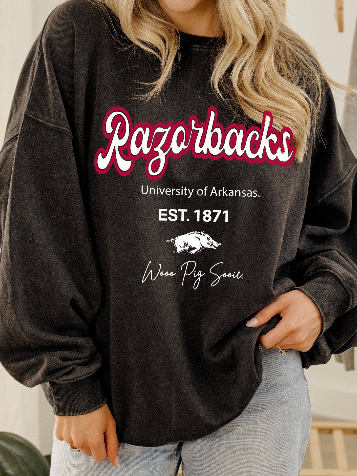 Arkansas Razorbacks Charcoal Chrome Sweatshirt
