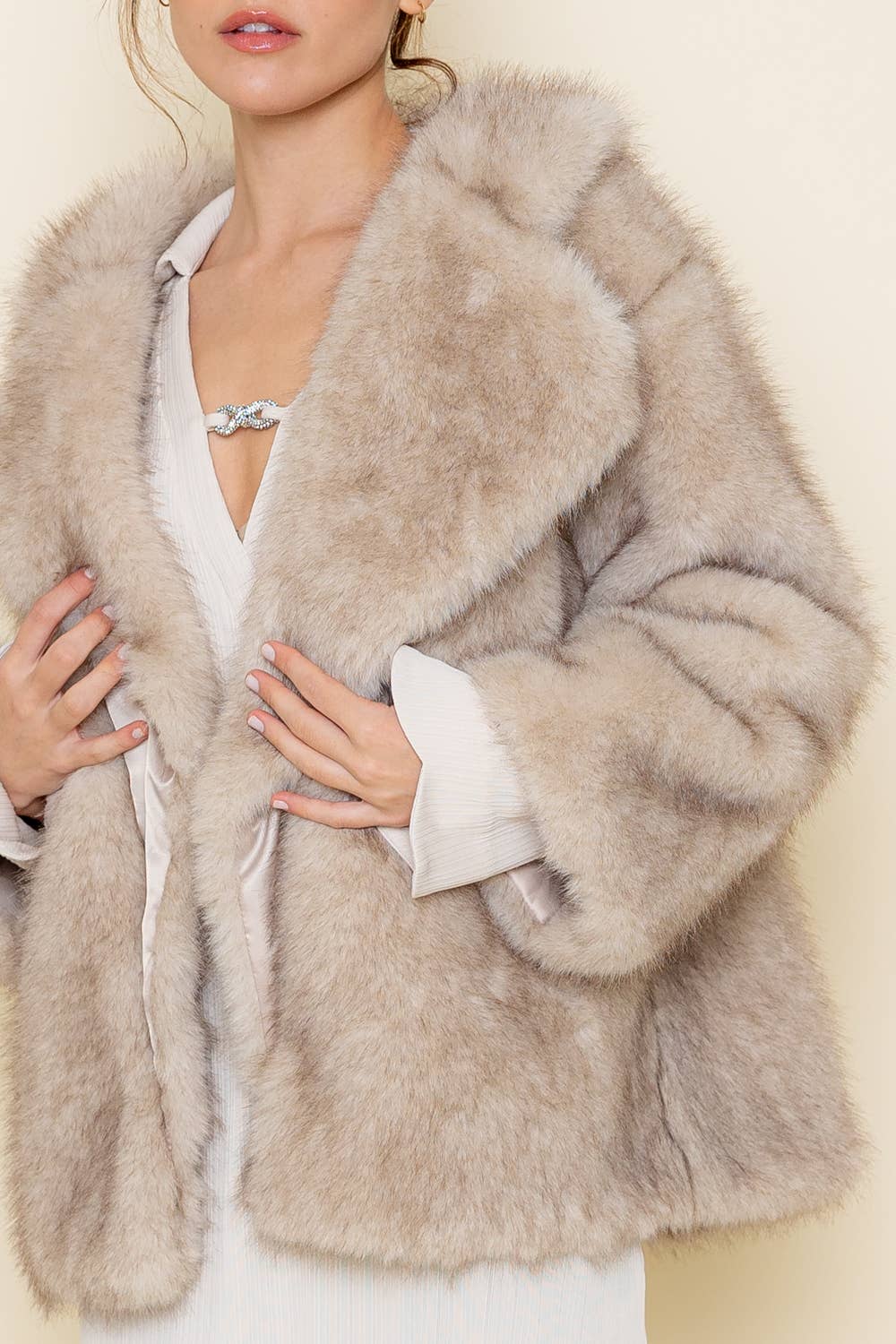 COZY CHIC COMFY DRAMATIC FAUX FUR COAT