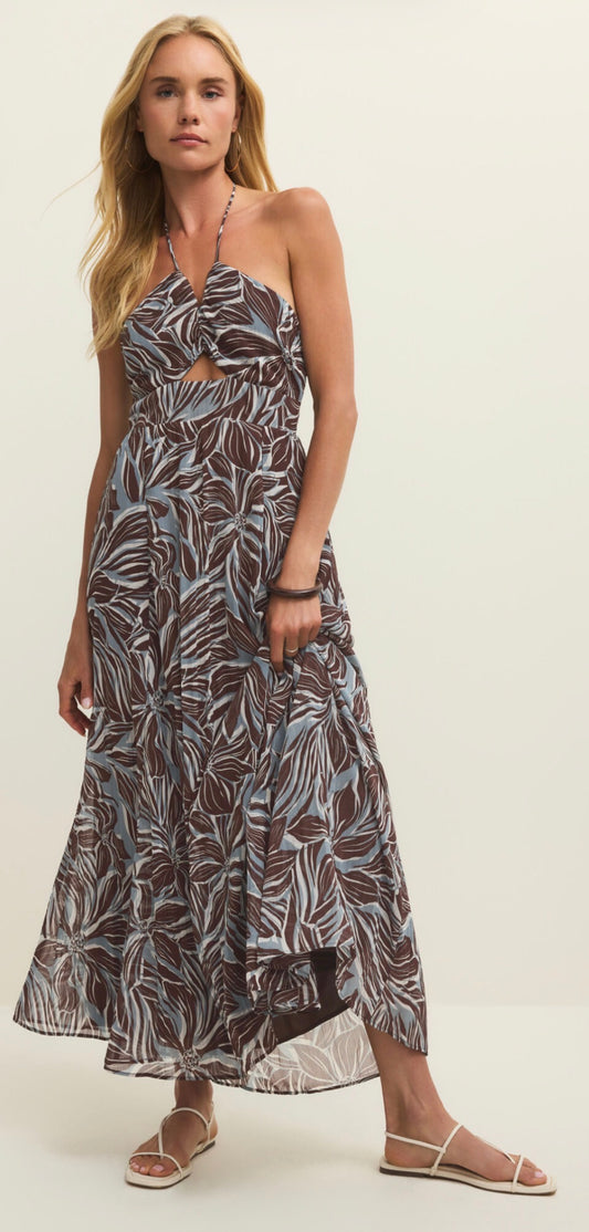 Lanie Zinn Floral Maxi Dress Chocolate Cherry-  Z Supply