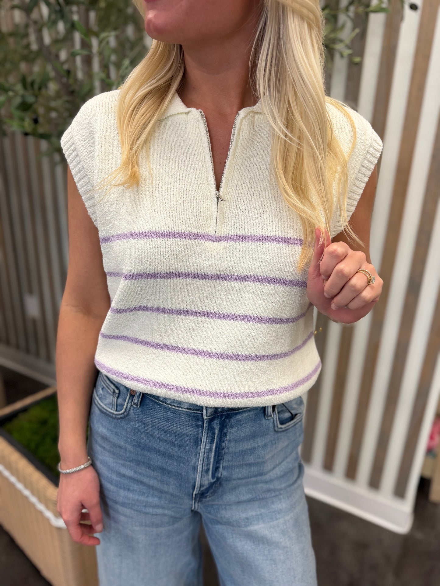 Lavender half zip Sweater