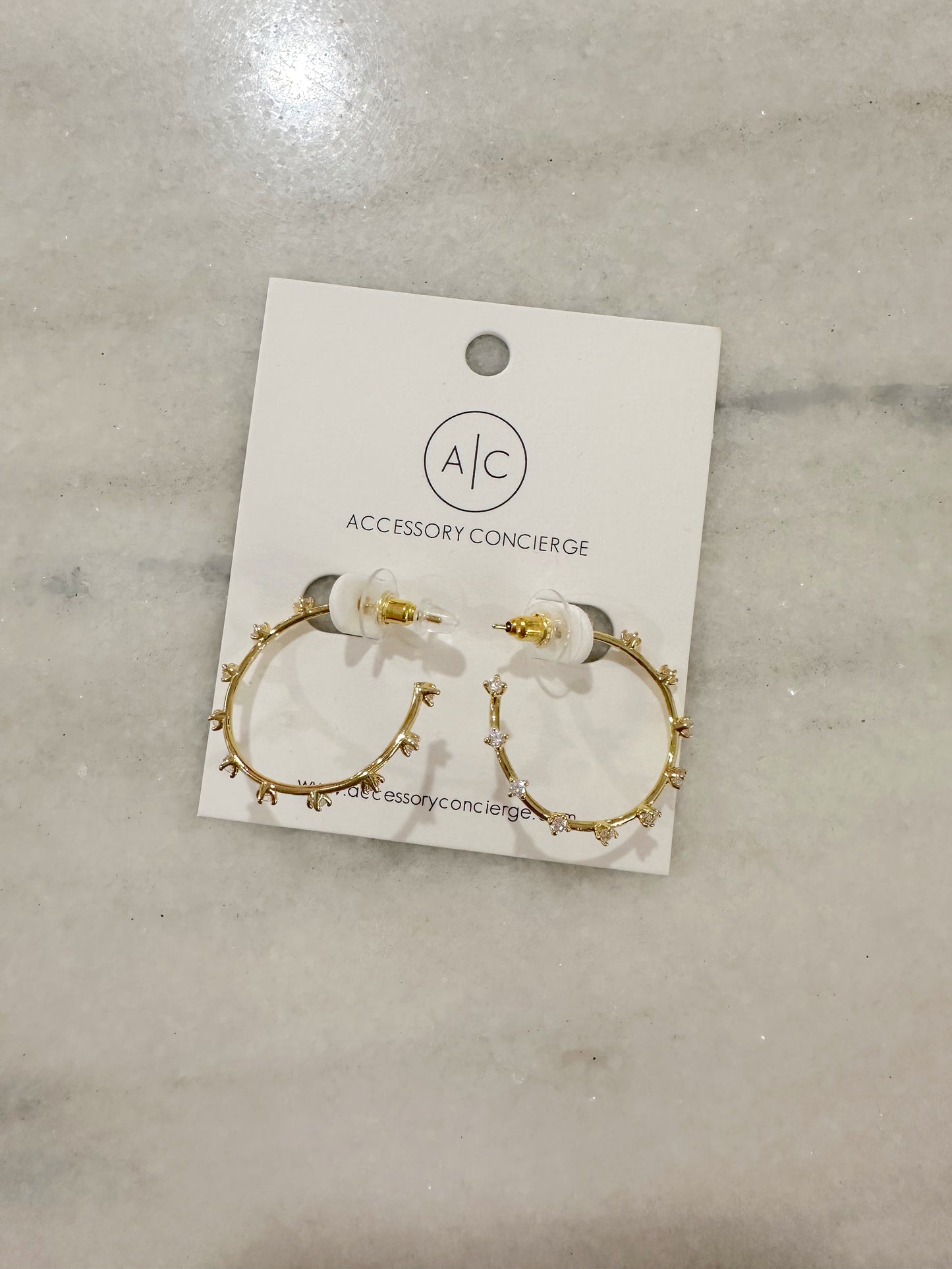 Studded Edge Hoop Earring