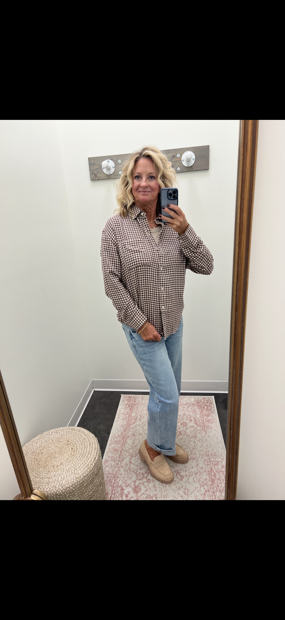 River plaid button up chocolate cherry- ZSupply