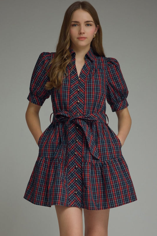 Blue tartan mini