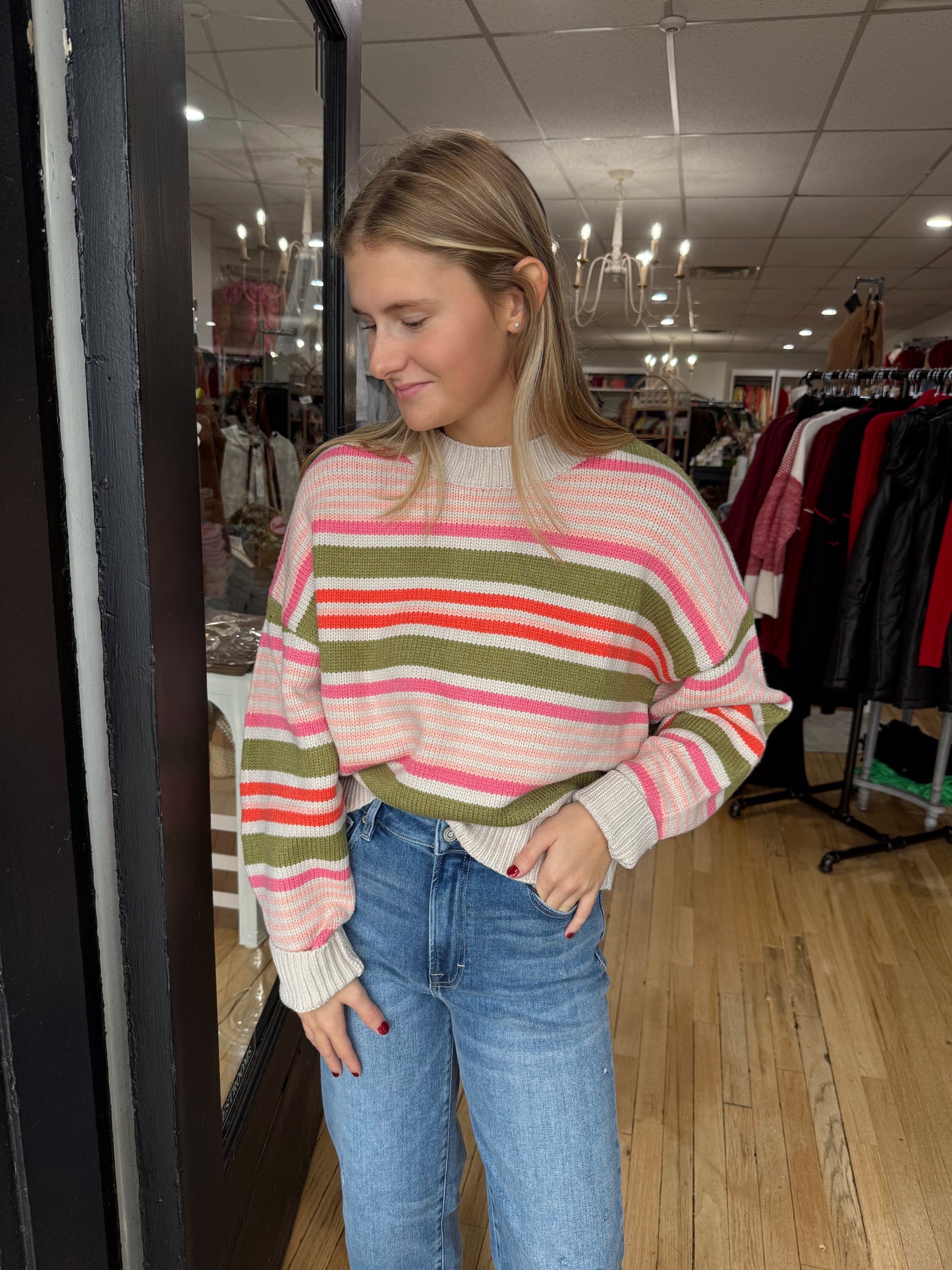 Striped knit sweater top