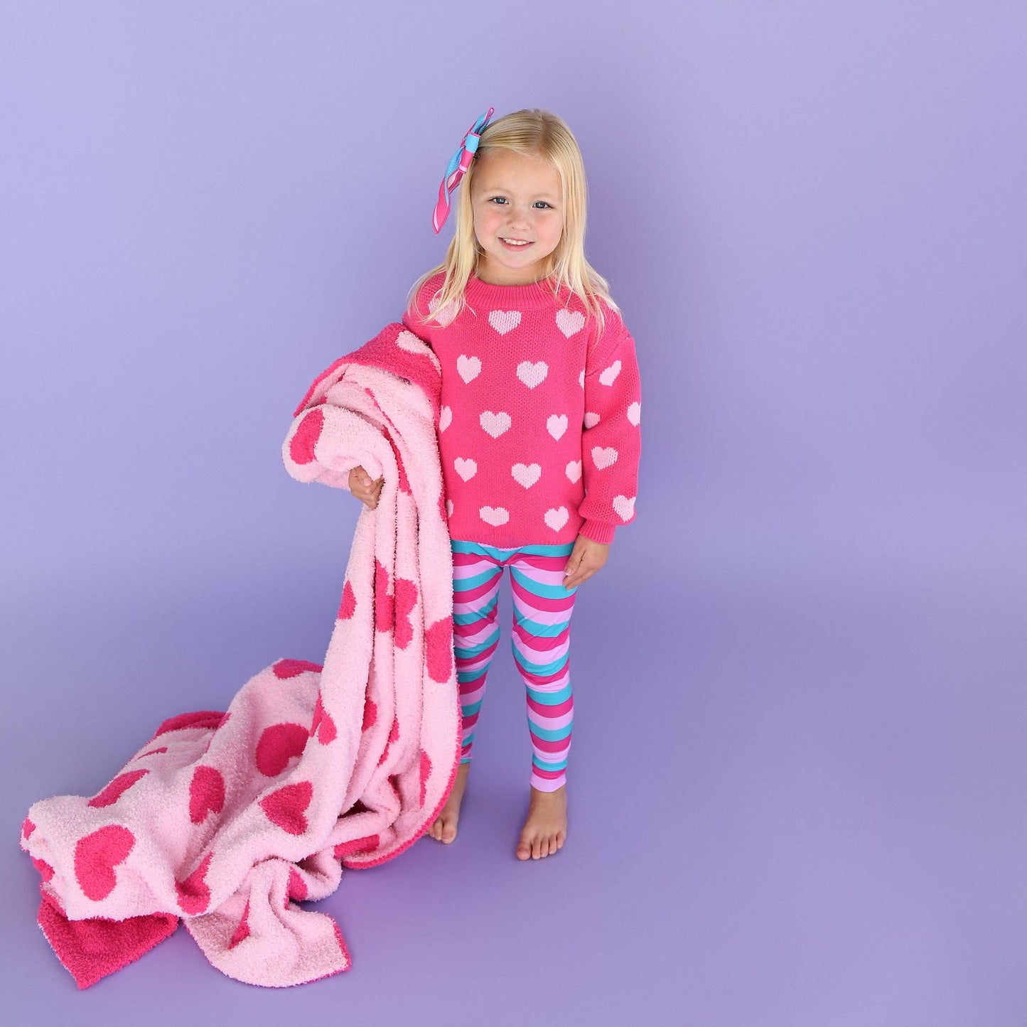 Pink Heart Sweater Light Pink