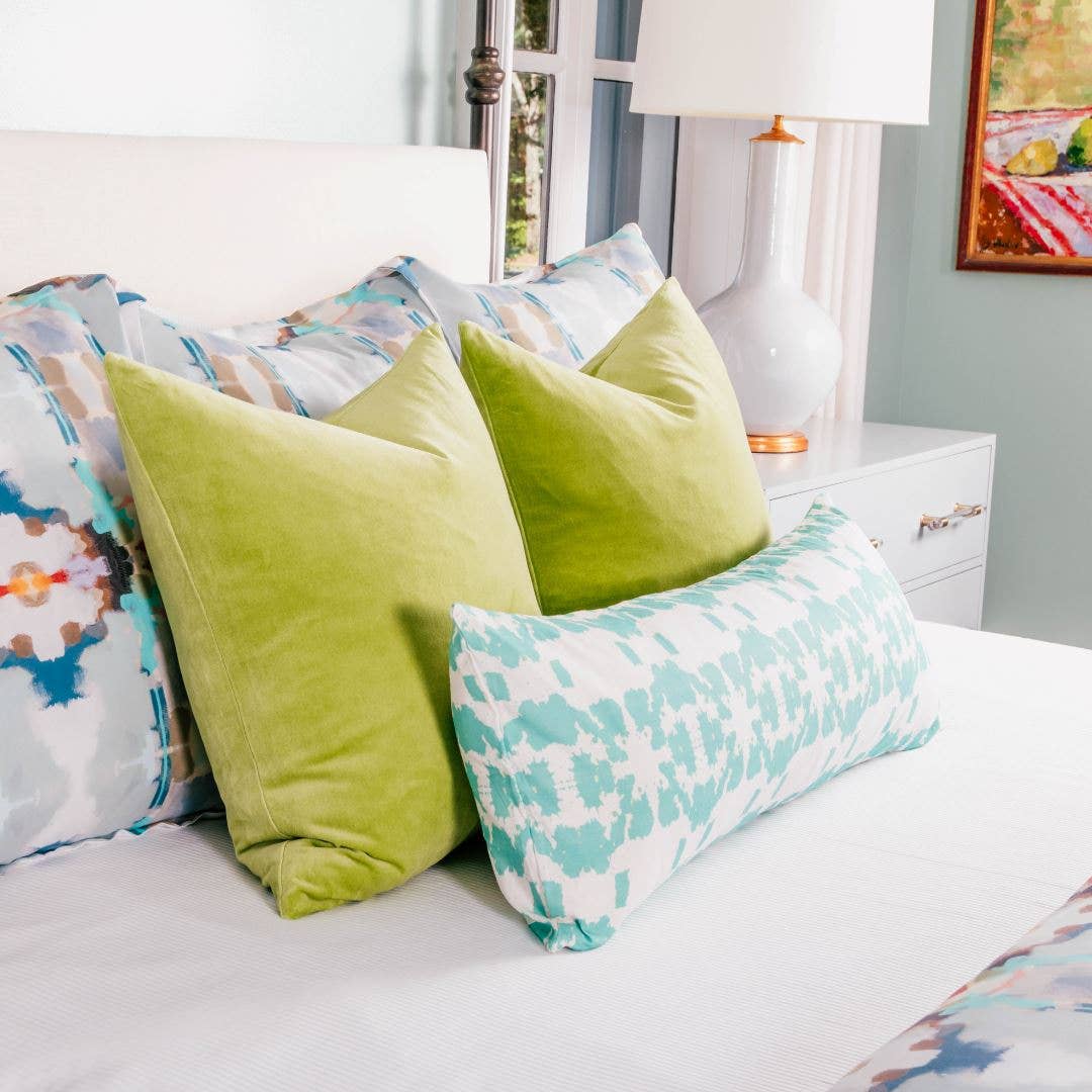Green Solid Velvet Pillow