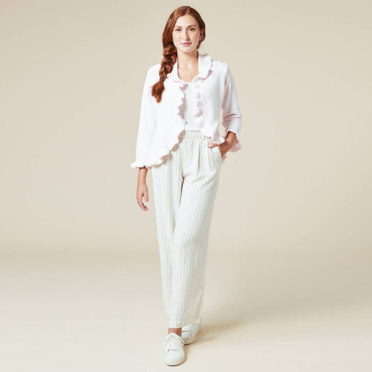 Dreamy Drape Ruffle Chenille Bed Jacket for Women