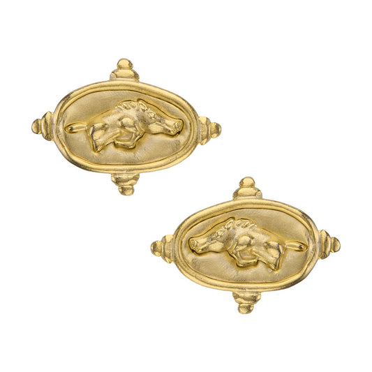 Wild Boar Intaglio Post Earrings  - Susan Shaw