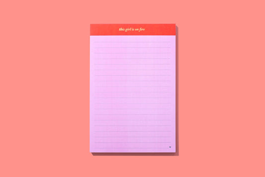 Large List Pad - "This Girl is on Fire" - 75 Sheets