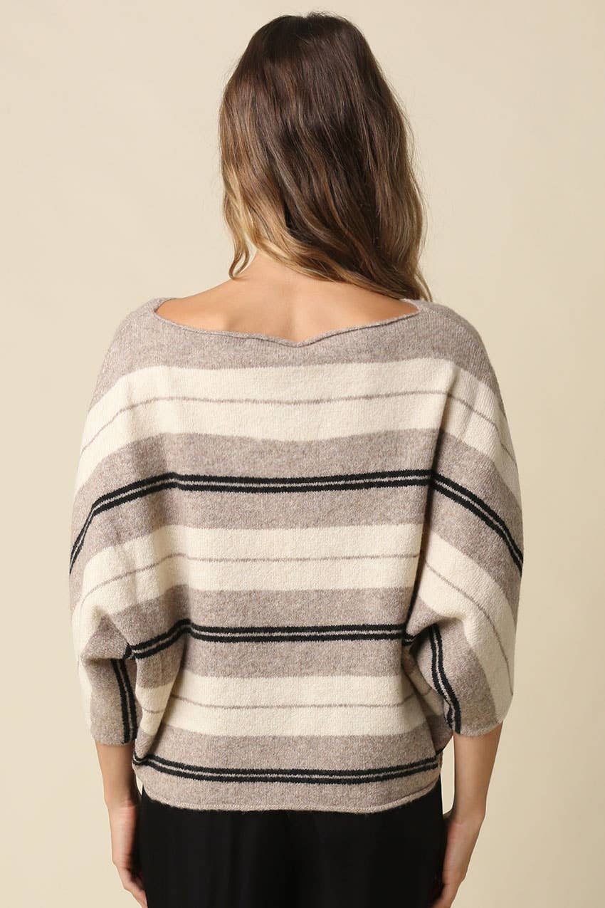 Veda Stripe Dolman Knit Top