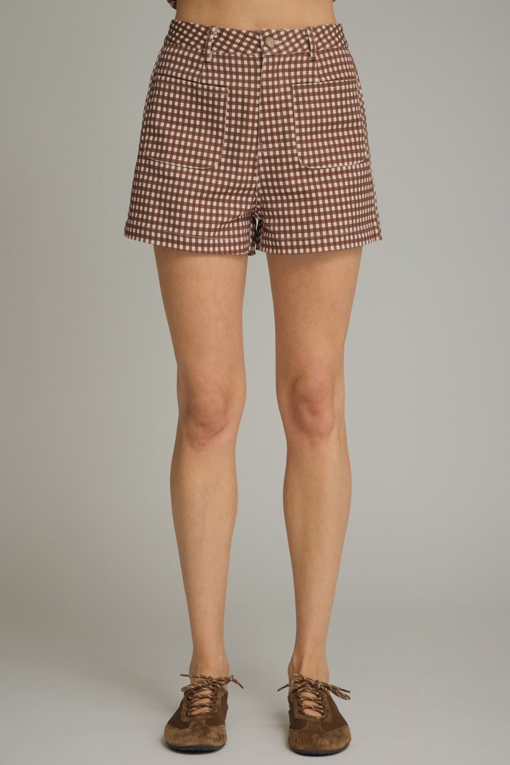 Brown checkered short