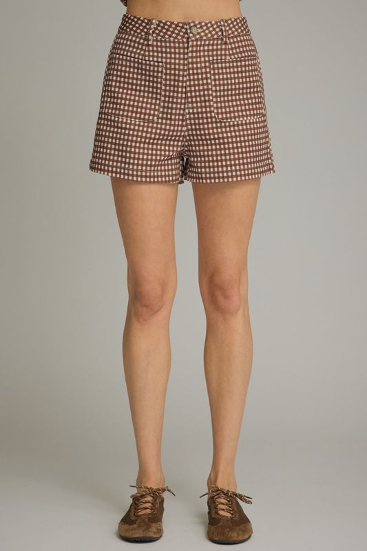 Brown checkered short