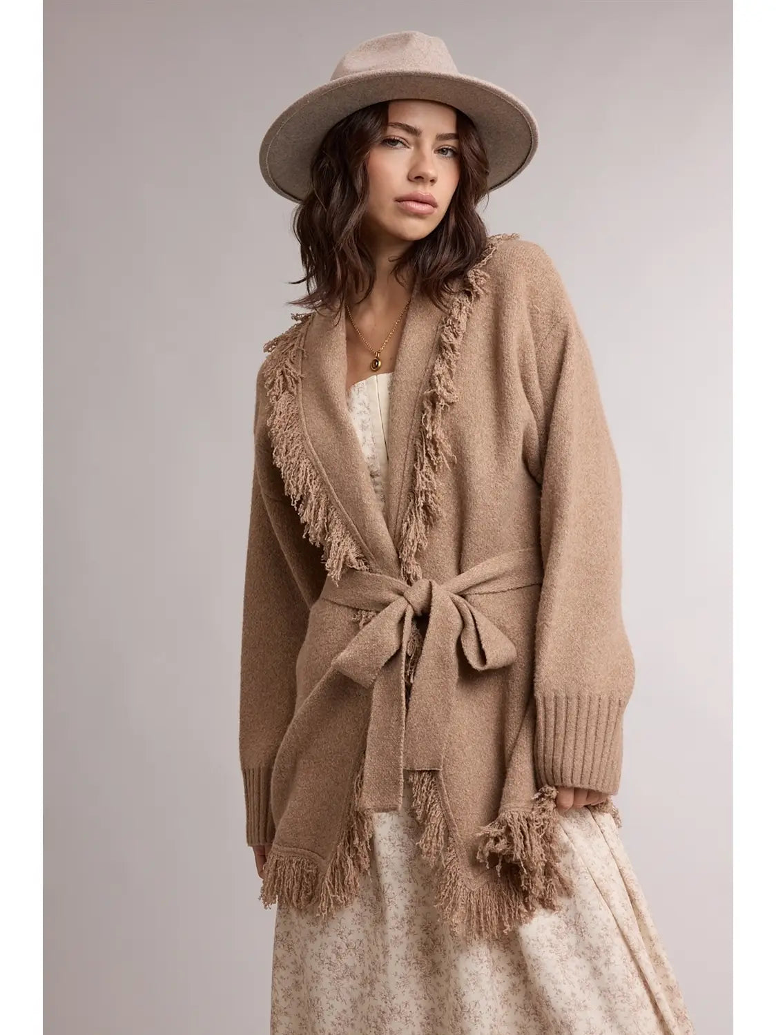 Mocha shawl Cardi