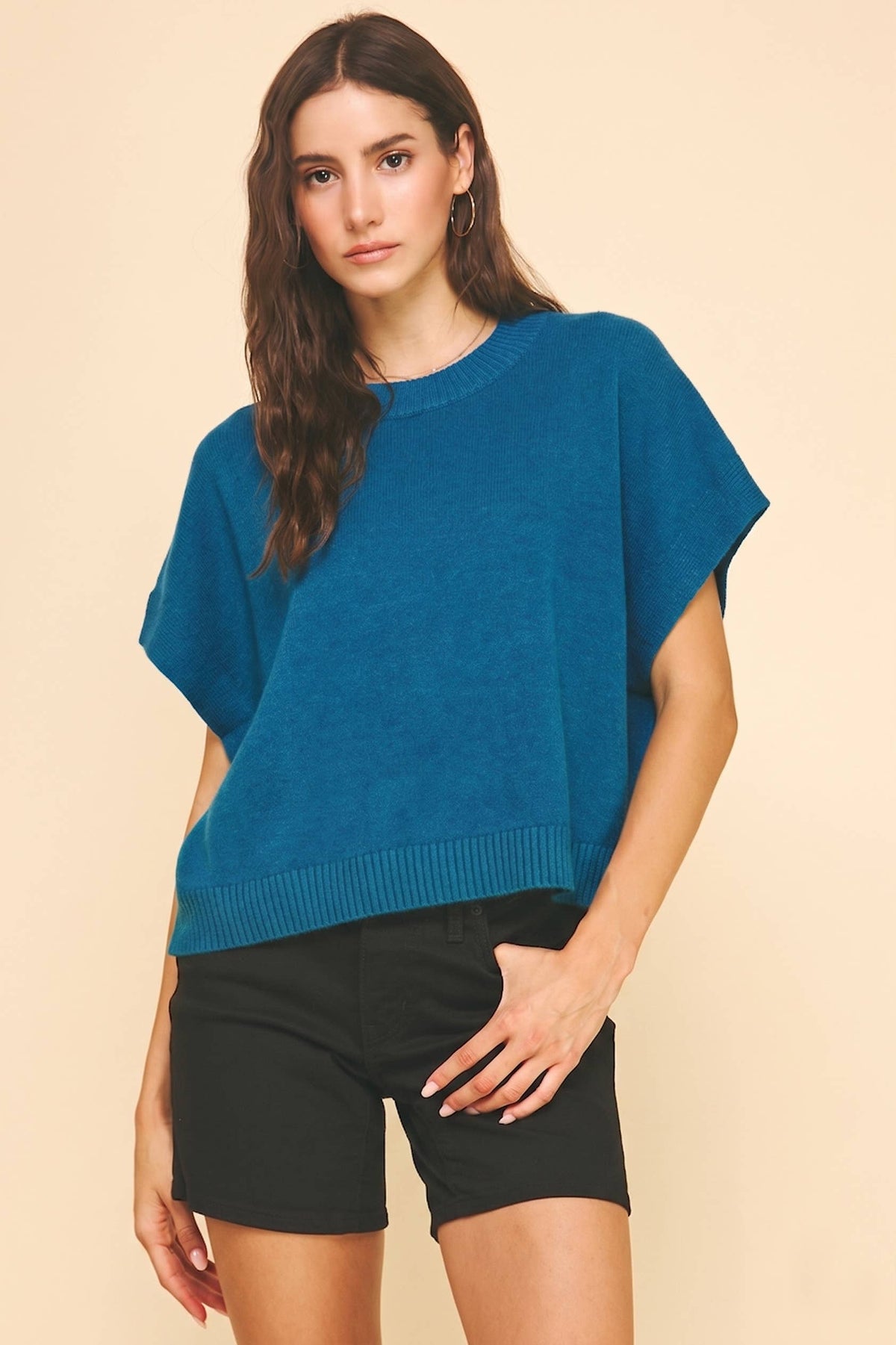 DROPPED SHOULDER SWEATER TOP