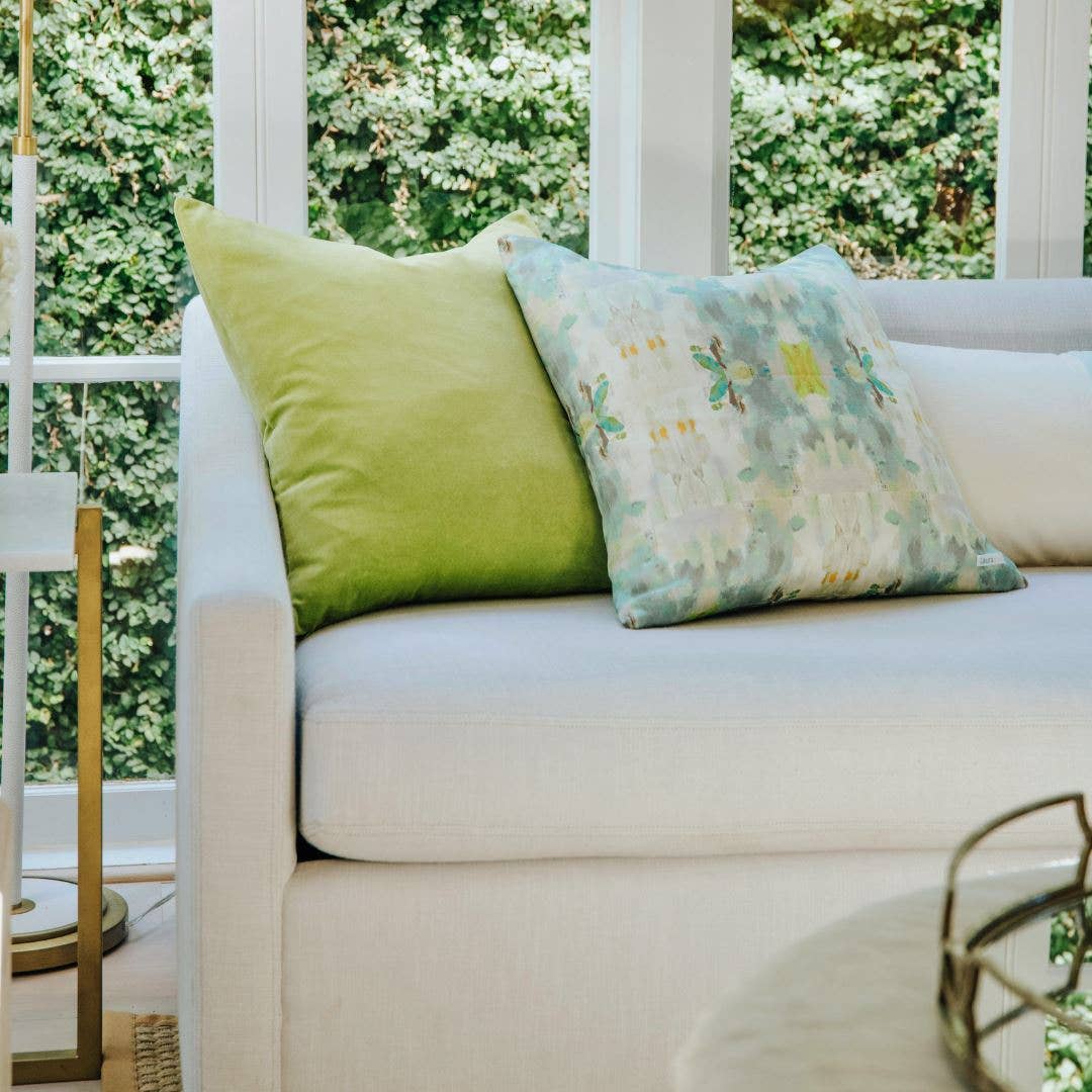 Green Solid Velvet Pillow