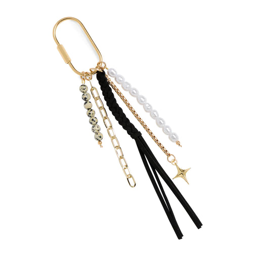 Tassel bag charm - black
