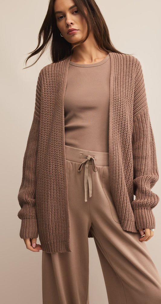Sutton Rib Cardigan Desert Taupe- Z Supply
