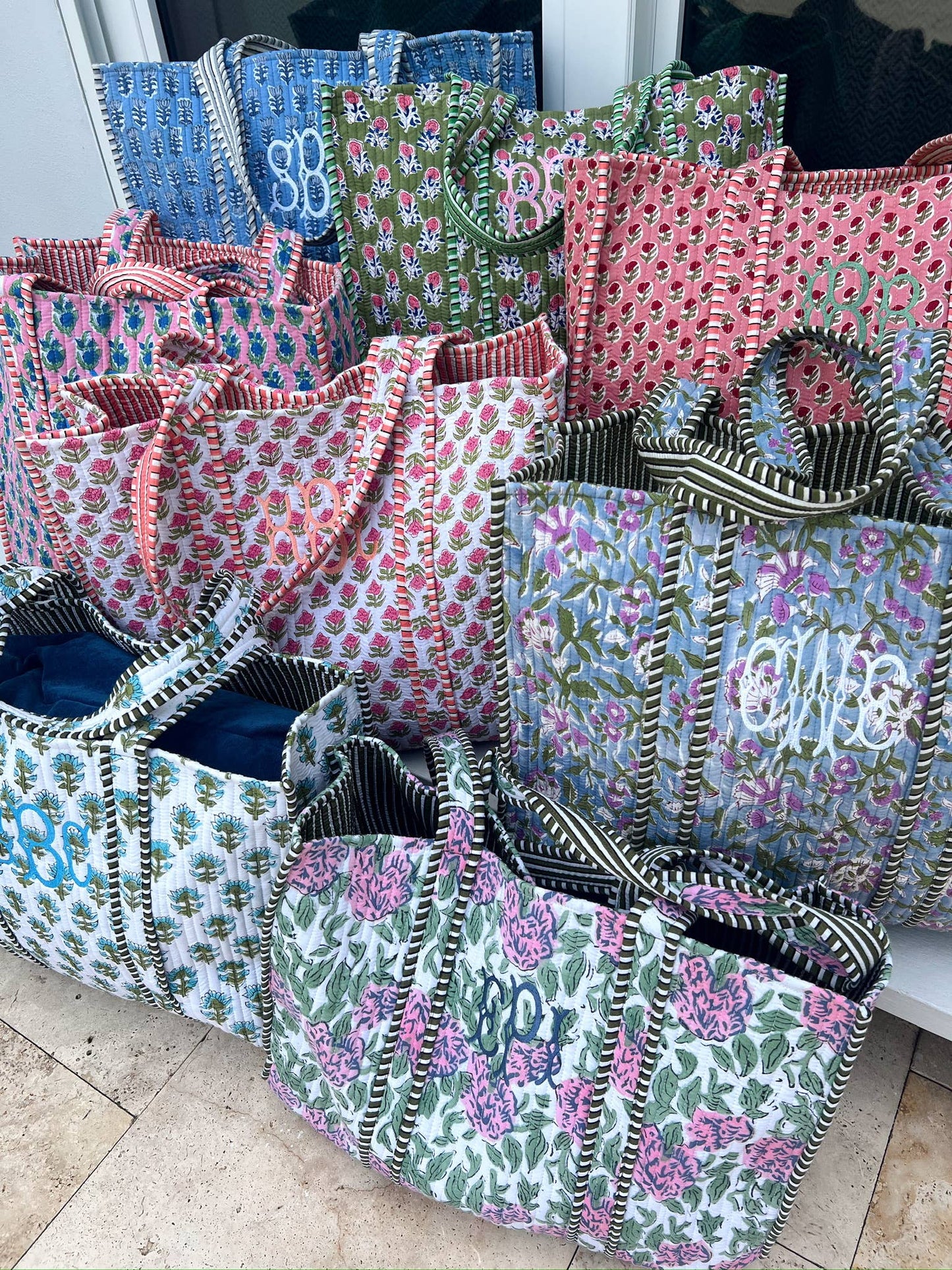 Quilted Block - Print Tote Bag