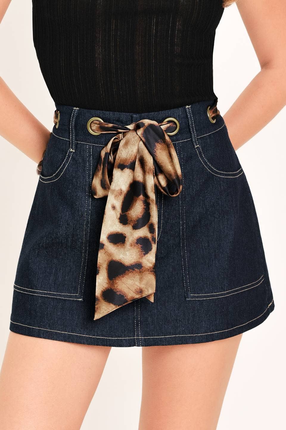A denim skort