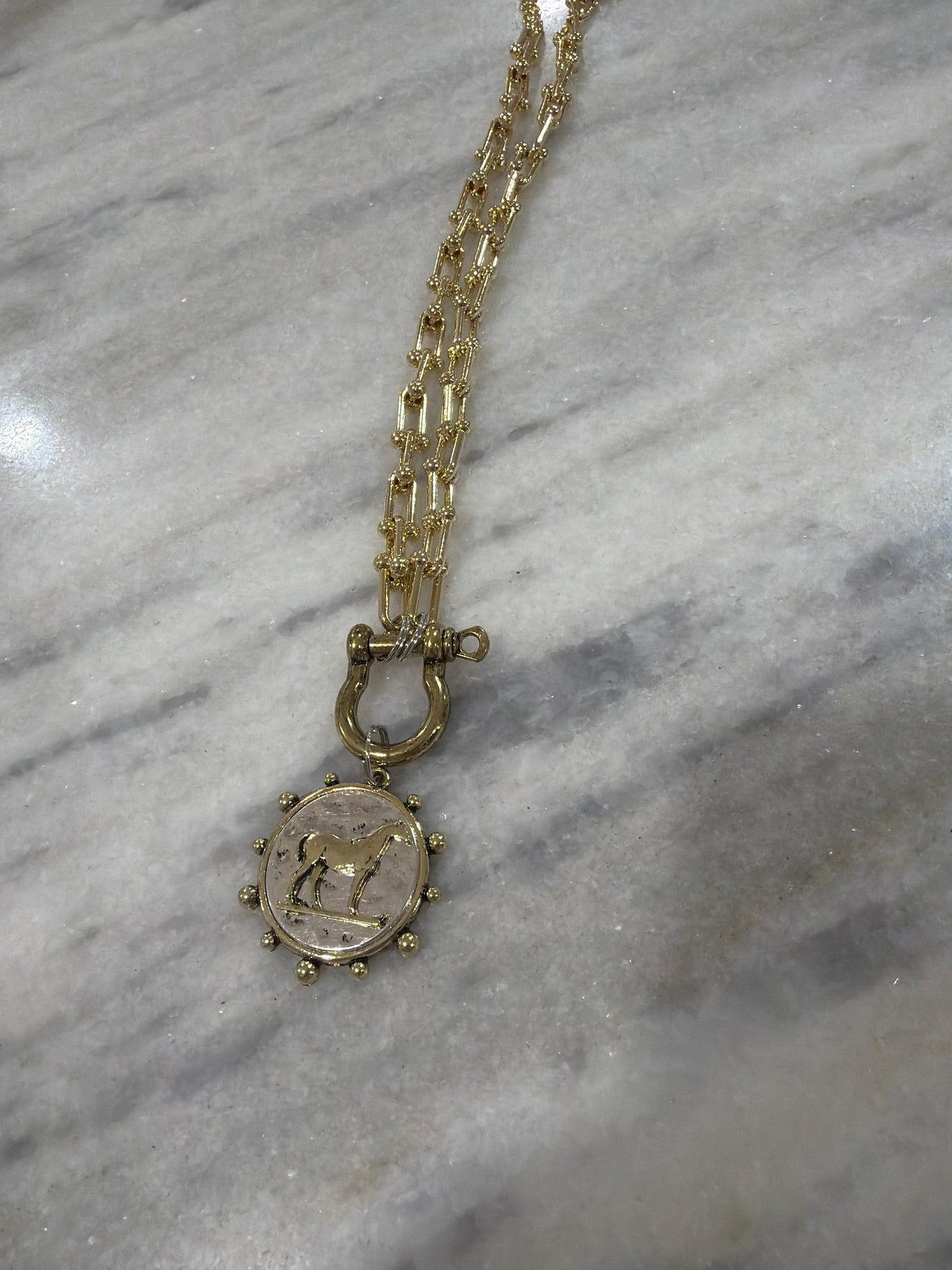 Small horse coin necklace