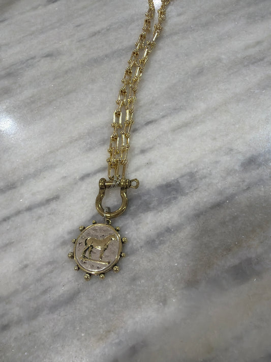 Small horse coin necklace