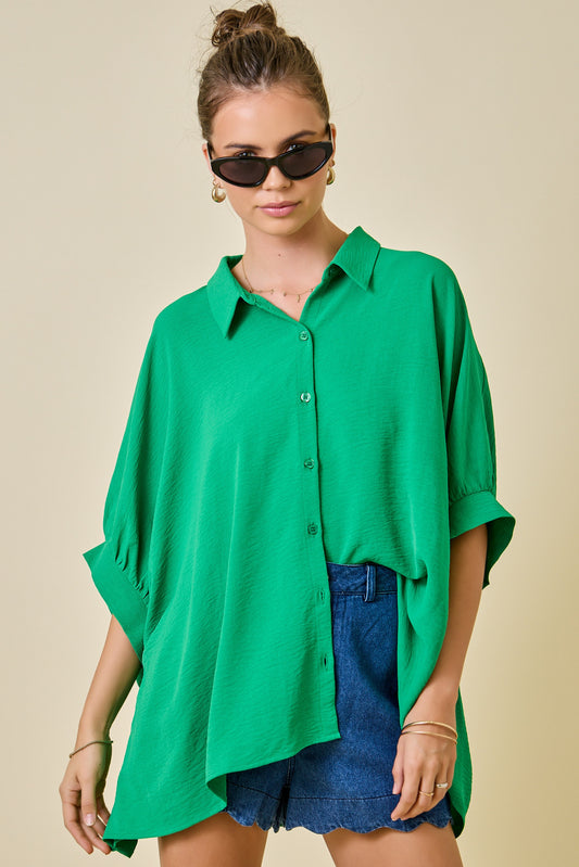 air flow blouse green