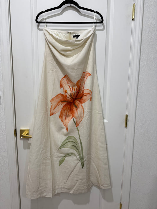 STRAPLESS A LINE MAXI DRESS
