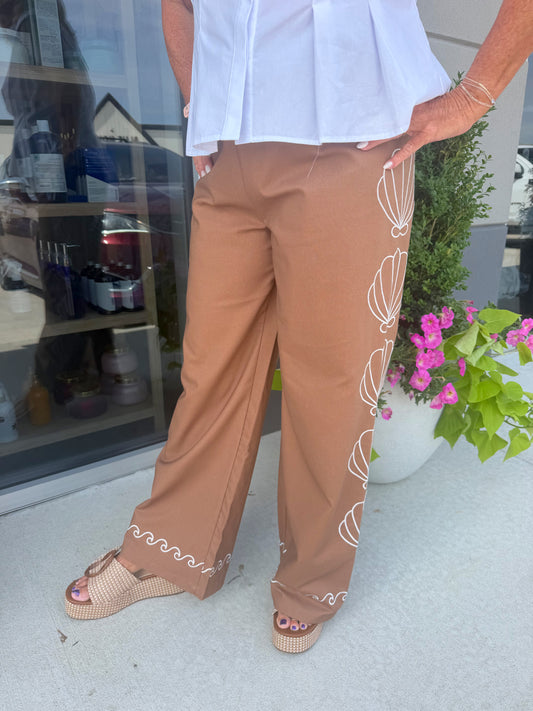 SHELL EMB ELASTIC PANT - Karlie