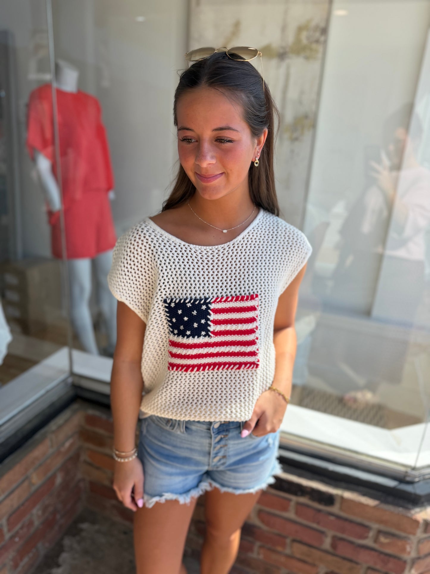 stars and stripes flag crochet top