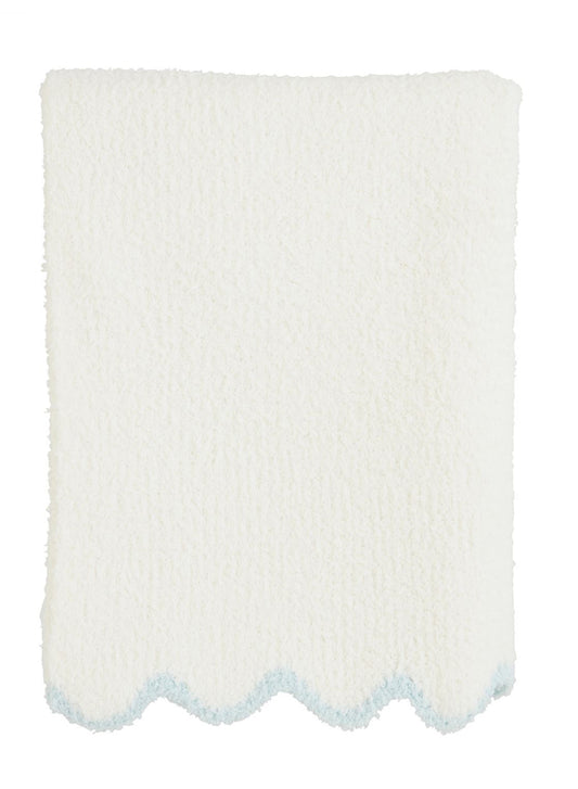 Blue Scallop Chenille Blanket