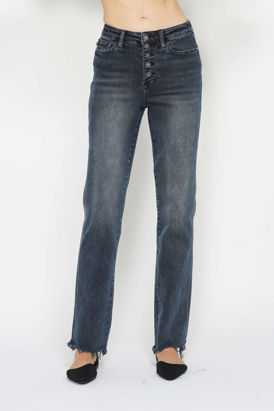 Judy Blue HW Button Fly Straight Jean