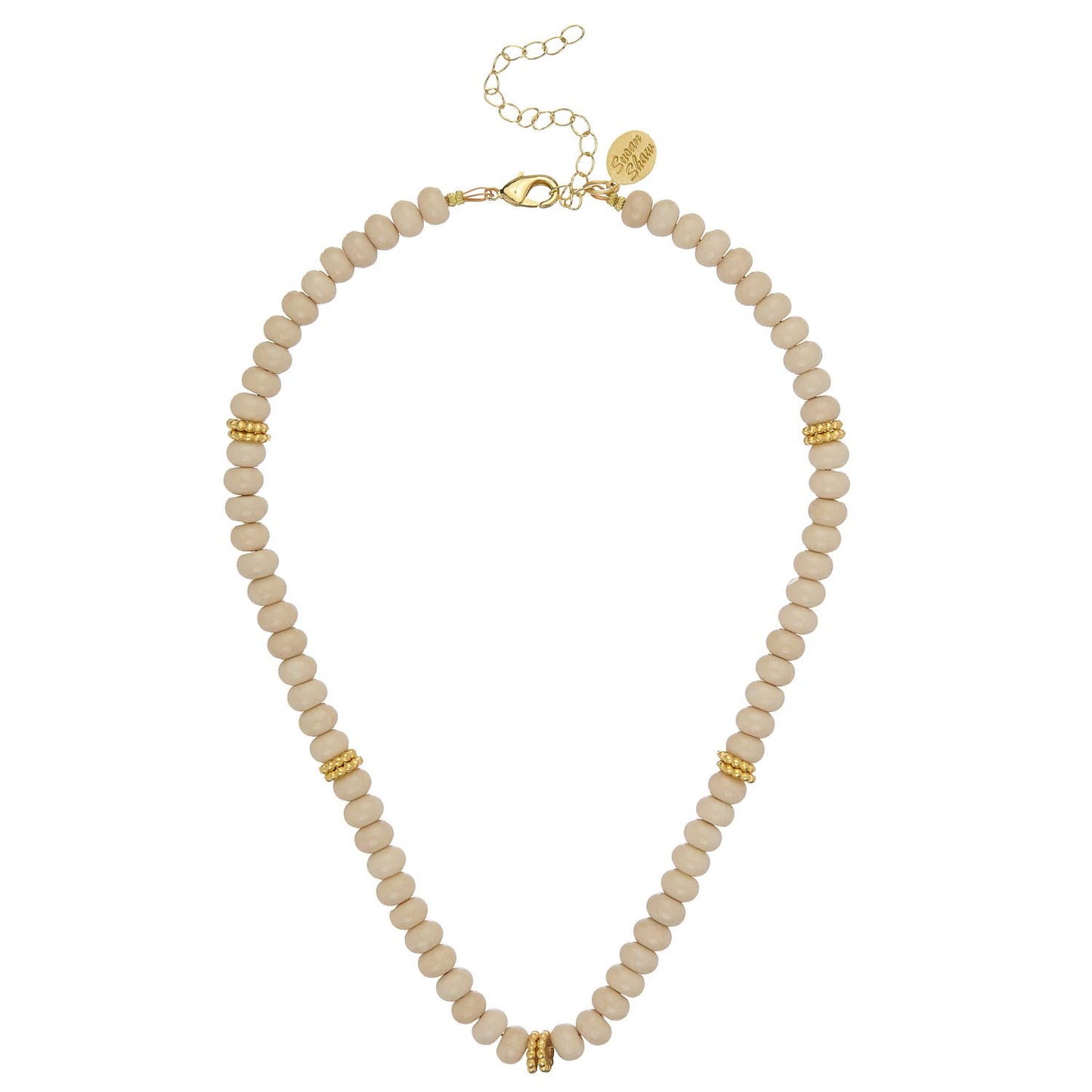 Sand and Gold Bead Necklace  - Susan Shaw