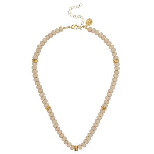 Sand and Gold Bead Necklace  - Susan Shaw