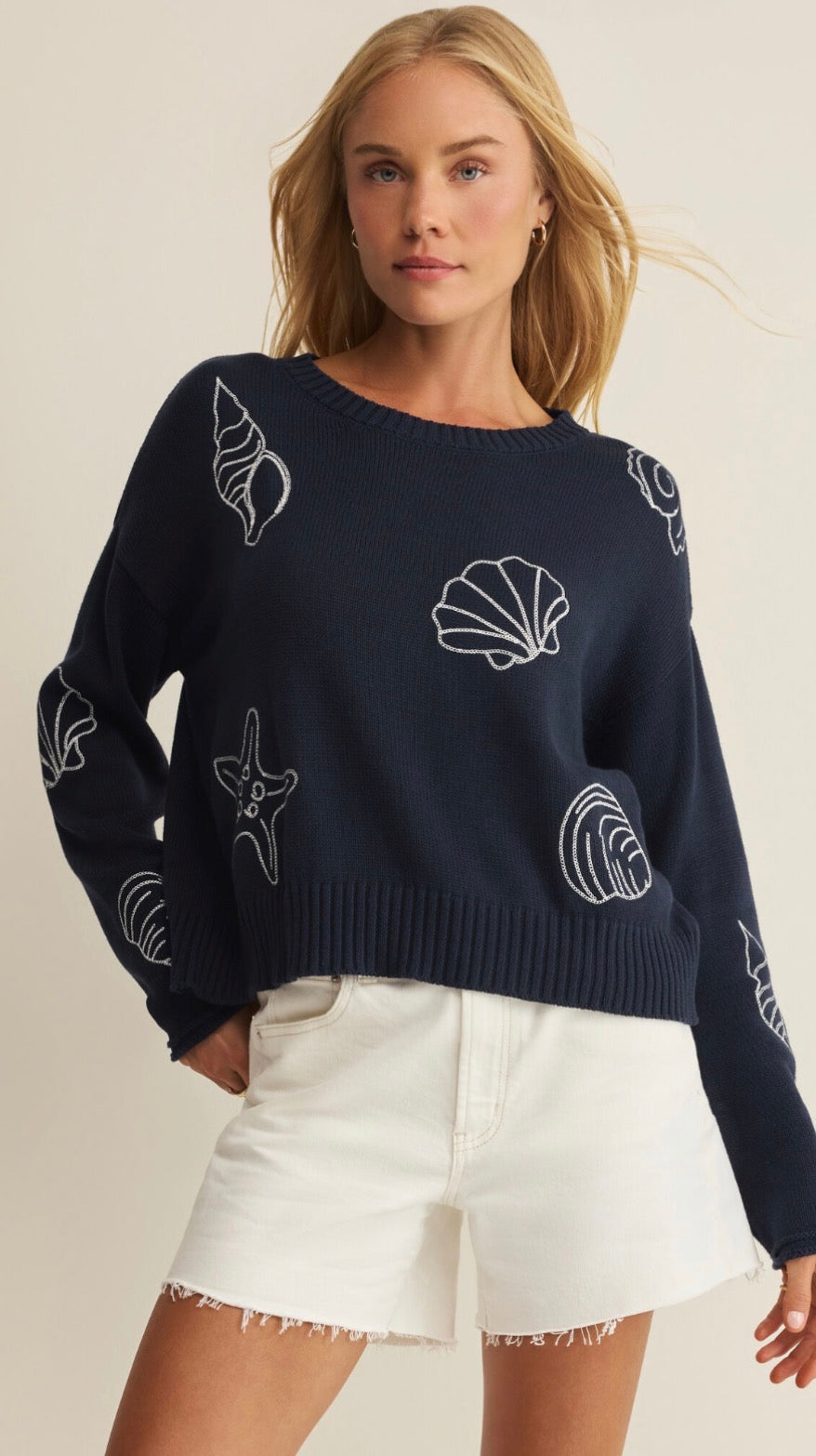 Paradise Reef Sienna Sweater Navy - Z Supply