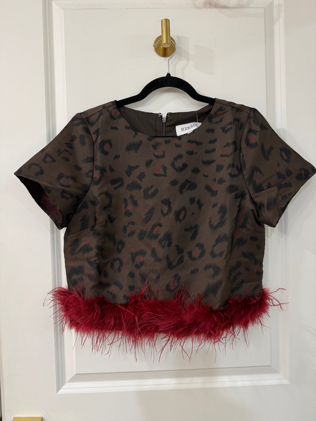 Chaney leopard top w/fur