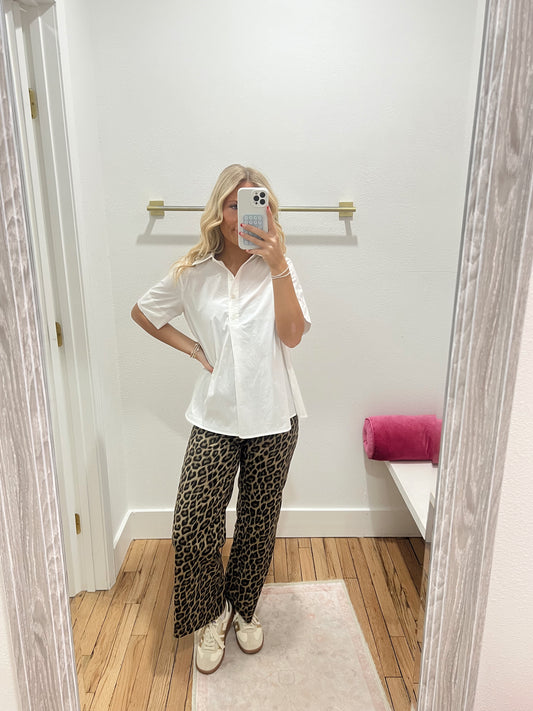 off white collared shirt