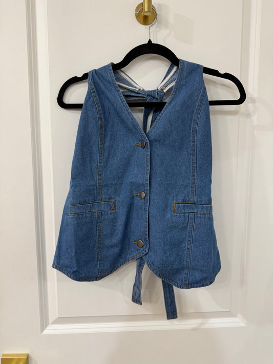 Denim Tie Top