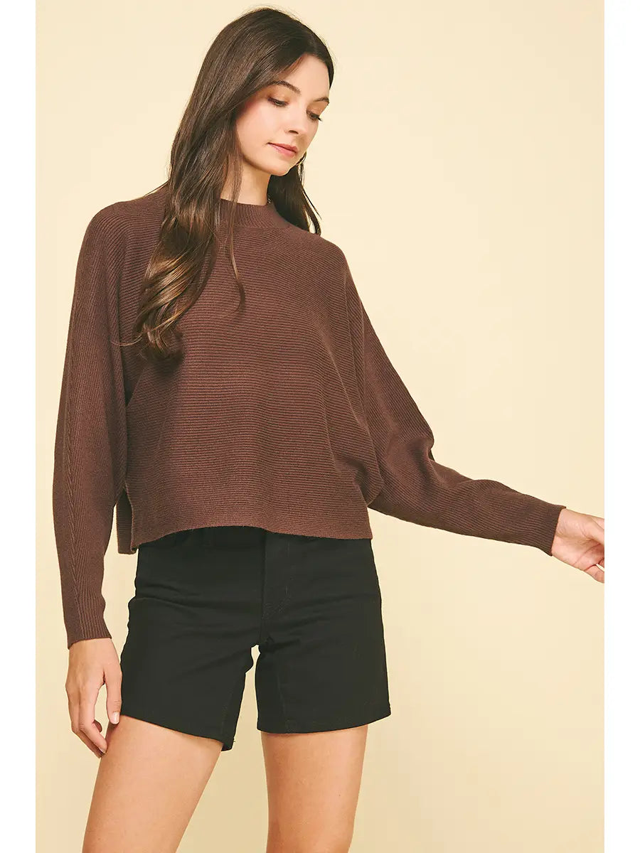 Dolman sleeve sweater top (4 colors)