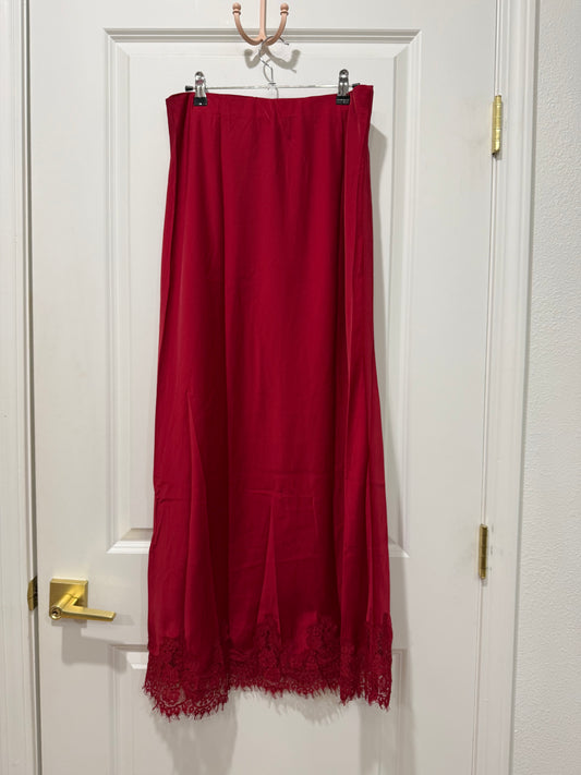 Crimson Satin Skirt