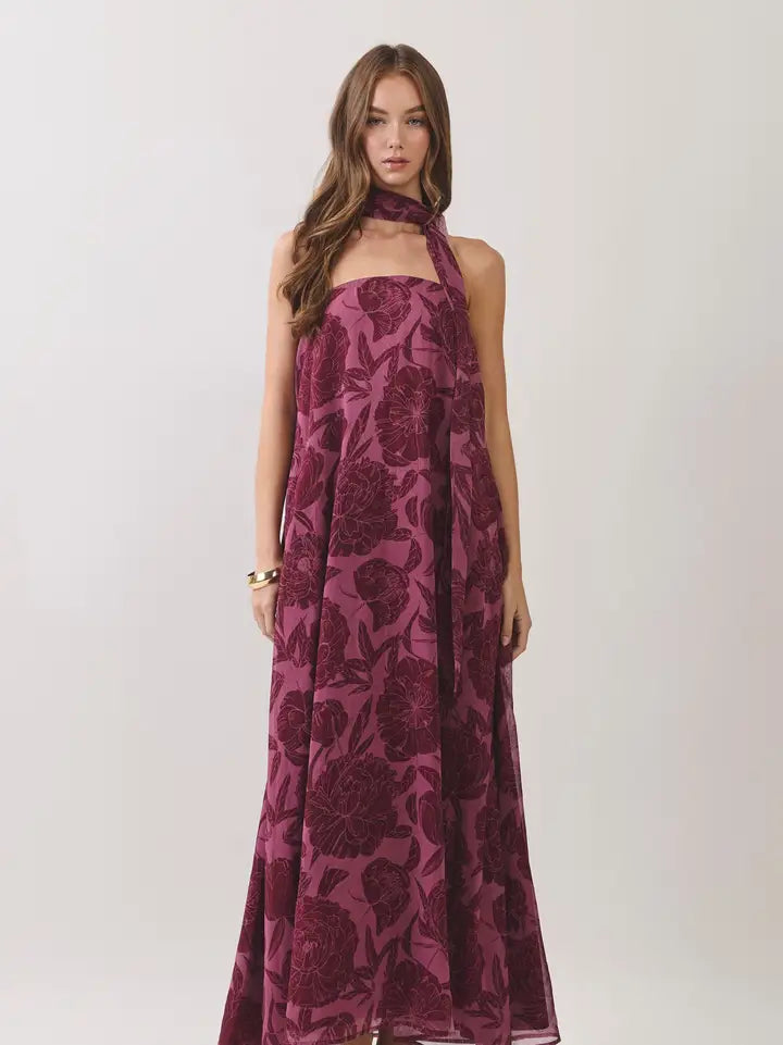 Burgundy sheer maxi