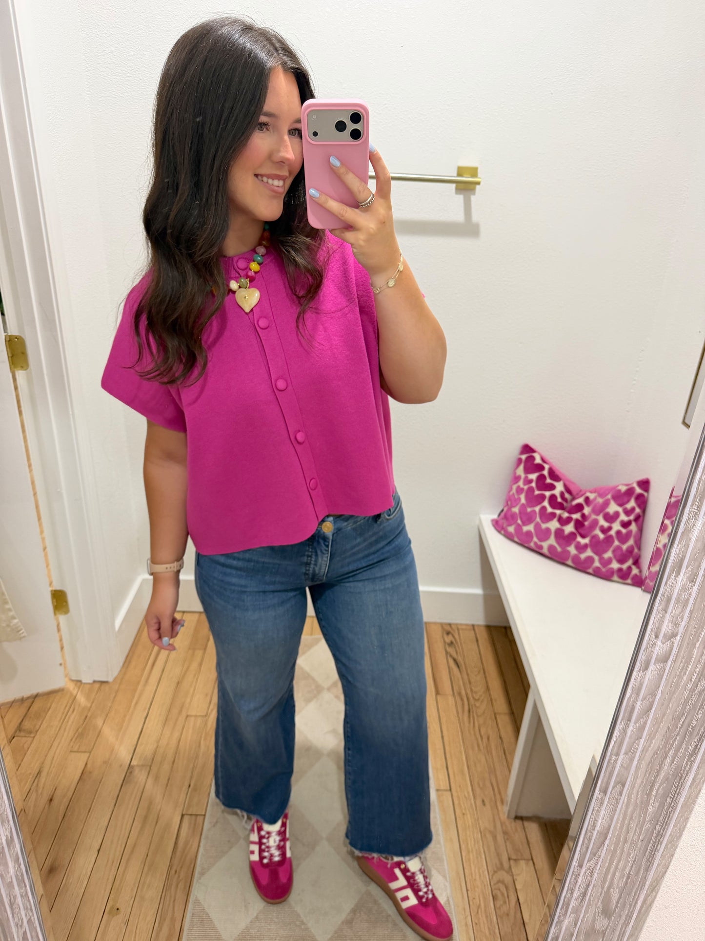 Button Cap Sleeve Sweater (multiple colors)
