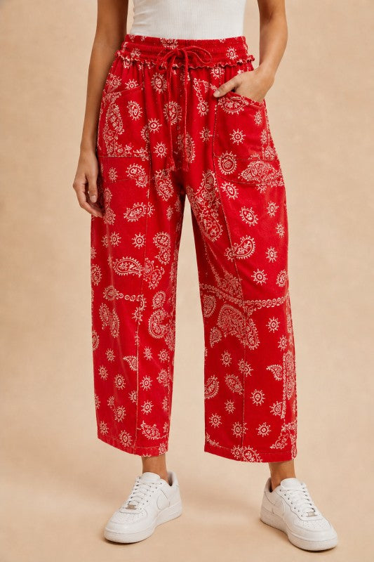 Annabelle red bandana pant