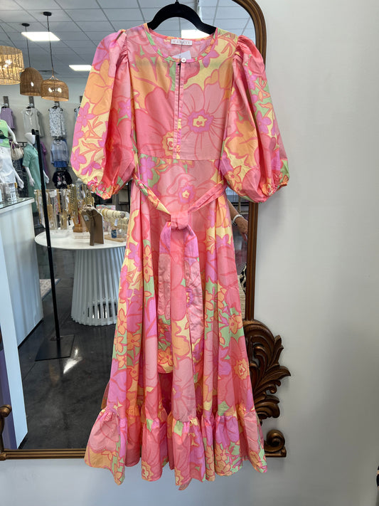 Floral Pastel maxi w/tie KARLIE