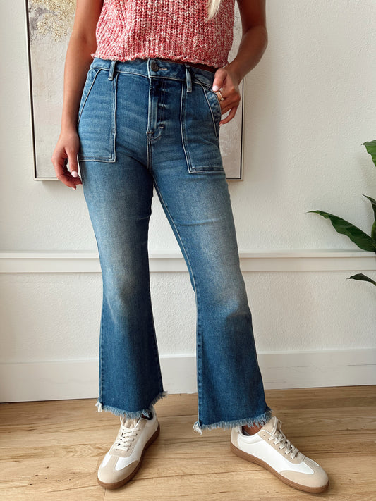 Hidden Happi Cargo cropped Flare Jean