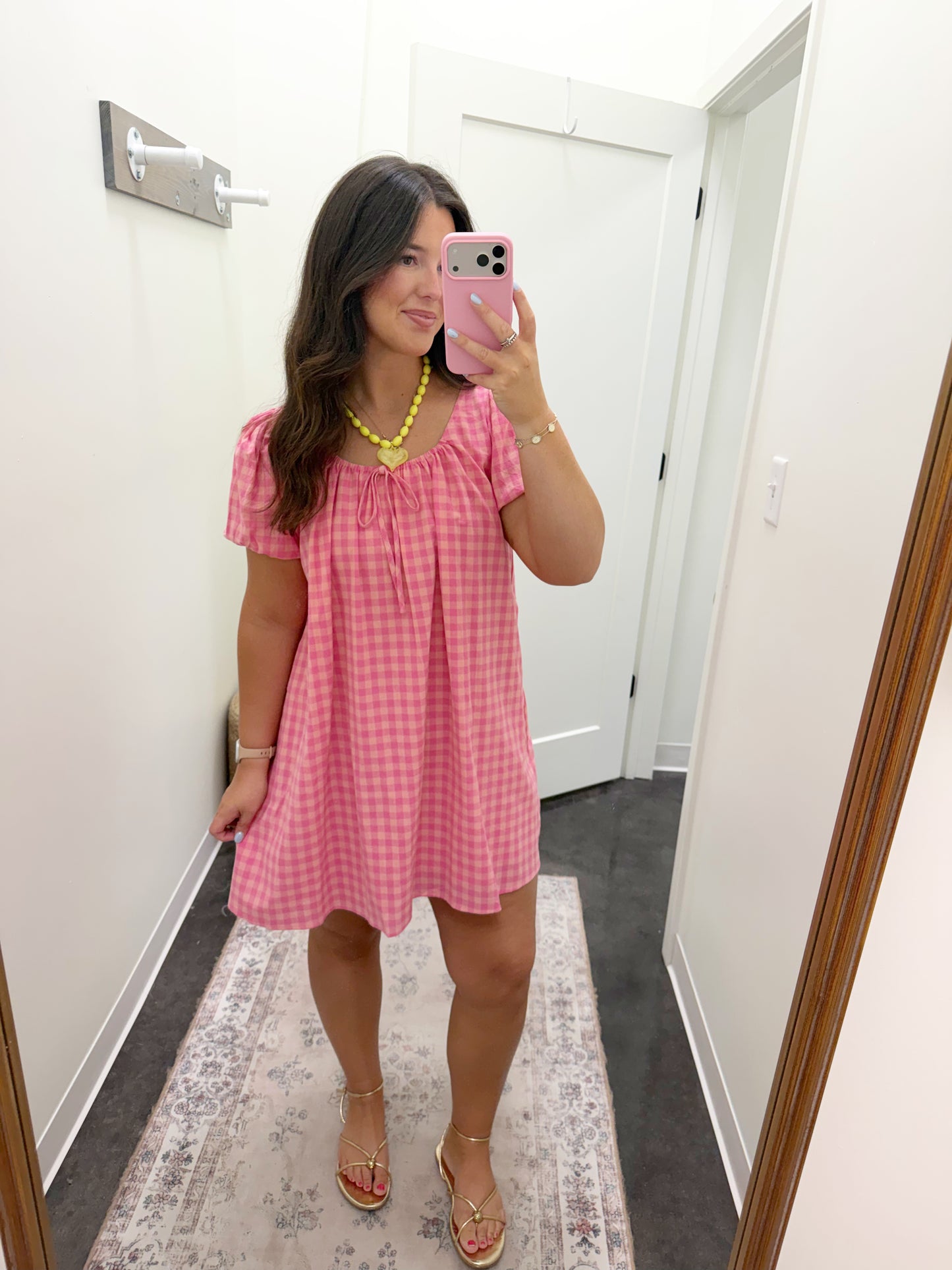 gingham mini dress