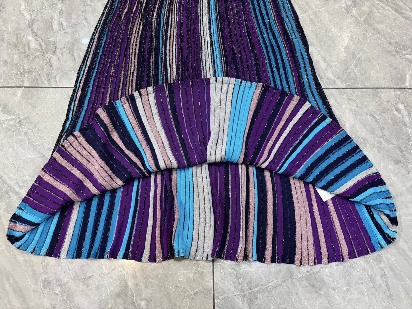DR612 Summer Retro Knitted Dress with Striped Contrast