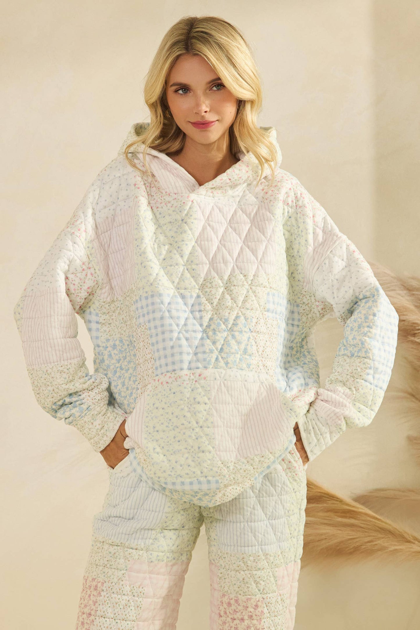 Floral textured oversized Hoodie